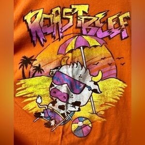 ♈️Pop Tees Netflix Stranger Things orange cotton T-shirt